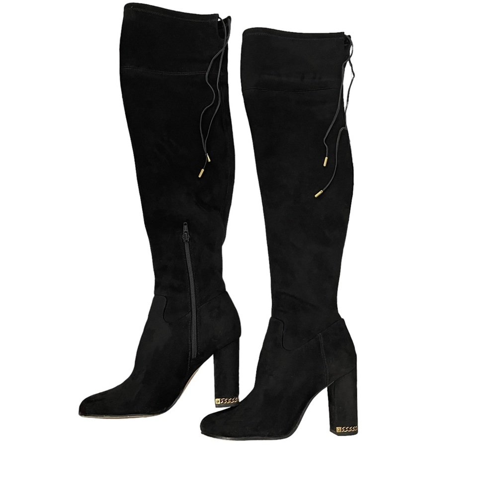 Michael Kors Jamie Suede Over - The - Knee Block Heel Boot